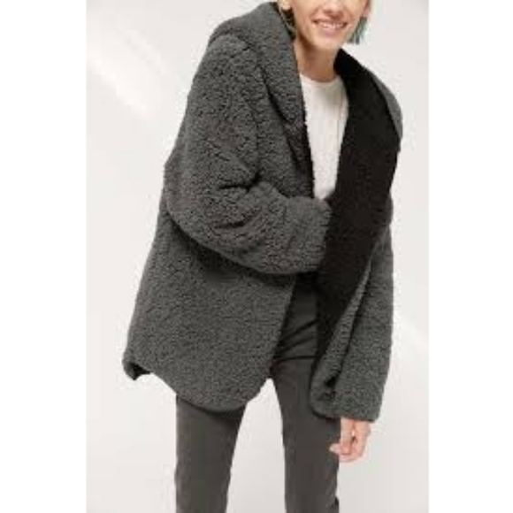BDG Coat Women Medium Large Black Teddy Sherpa Jacket Oversized Carmella - Picture 12 of 12